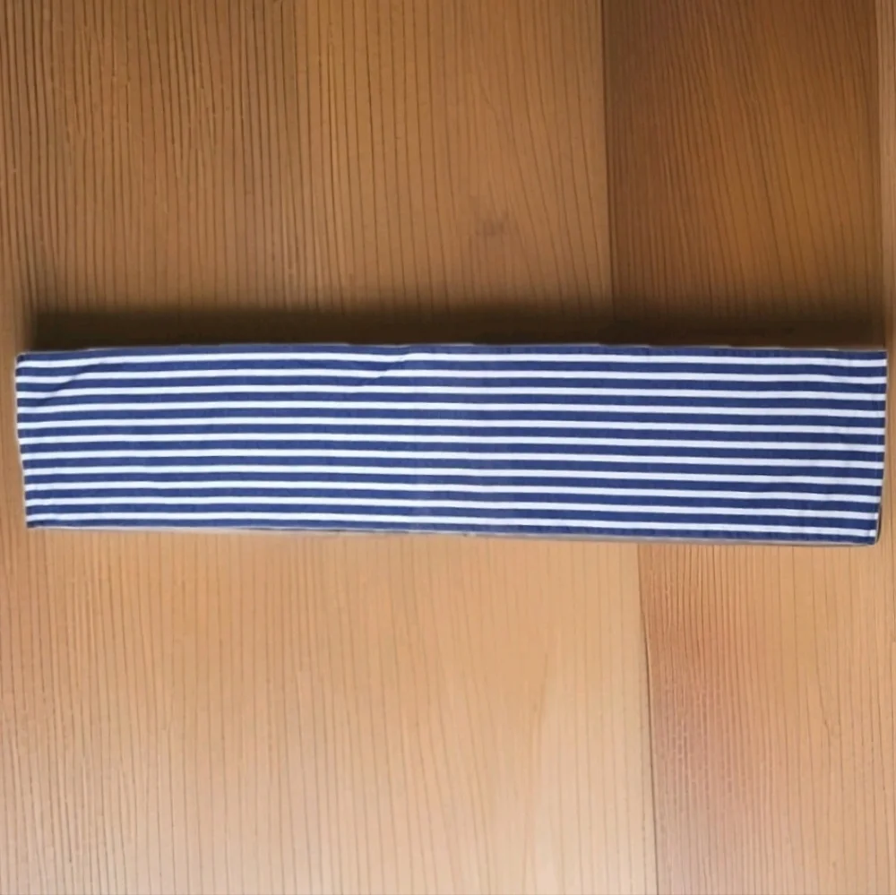 Pier 1 Blue & White Cabana Stripe Cotton Table Runner 72” Coastal NWOT